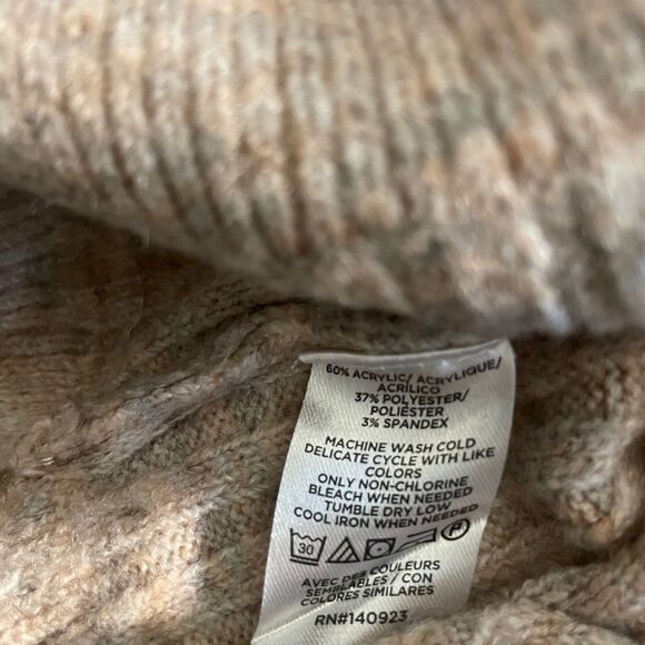 Loft Outlet Sweater Beige Long Sleeve Mock Neck Sweatshirt Women's S Turtle Neck - Picture 4 of 5